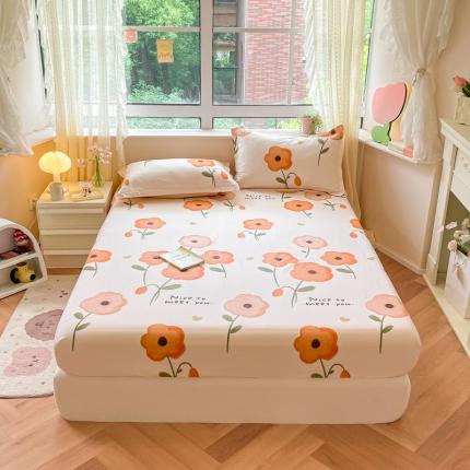 91家纺网 家纺一手货源 找家纺 铭成 2024新款全棉小清新印花四件套系列单品床笠花满荷塘