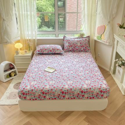 91家纺网 家纺一手货源 找家纺 铭成 2024新款全棉小清新印花四件套系列单品床笠郁香慕雅