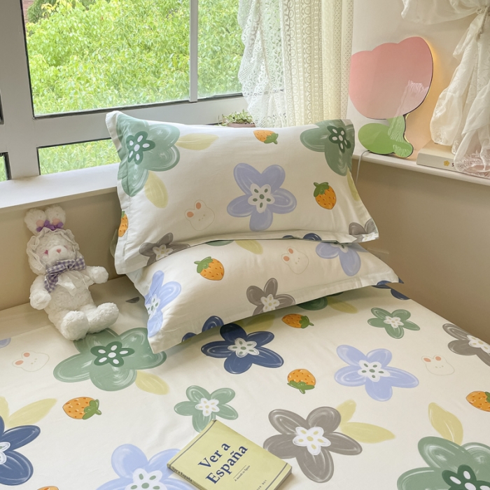 91家纺网 家纺一手货源 找家纺 铭成家纺 2024新款全棉小清新系列单品枕套恋恋花语