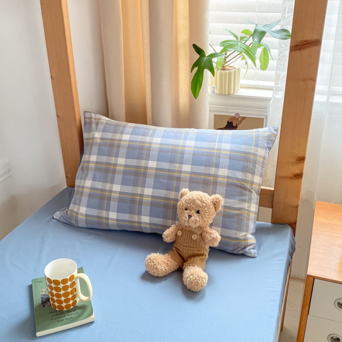 91家纺网 家纺一手货源 找家纺 吉象 2025新款色织学生水洗棉上下铺三件套 初春