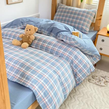 吉象 2025新款色织学生水洗棉上下铺三件套 初晴蓝