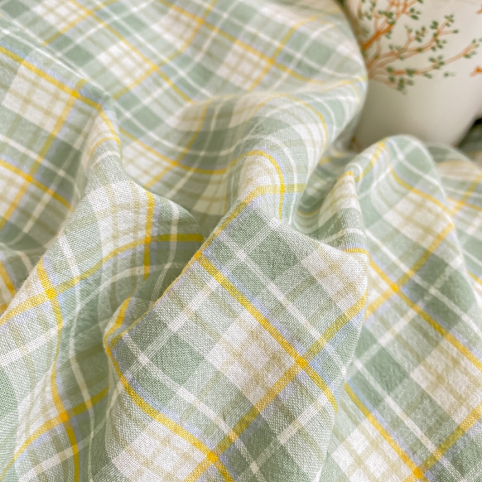 91家纺网 家纺一手货源 找家纺 吉象 2025新款色织学生水洗棉上下铺三件套 春风曲