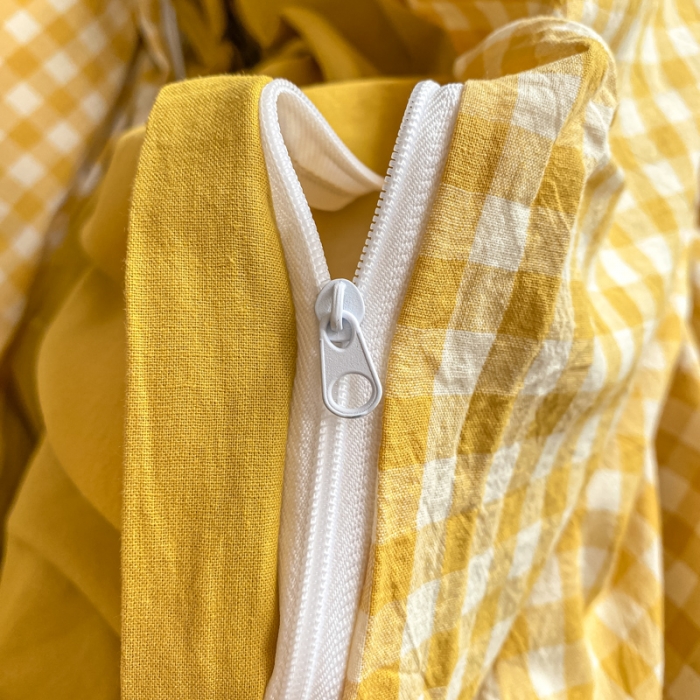 91家纺网 家纺一手货源 找家纺 吉象 2025新款色织学生水洗棉上下铺三件套 黄小格