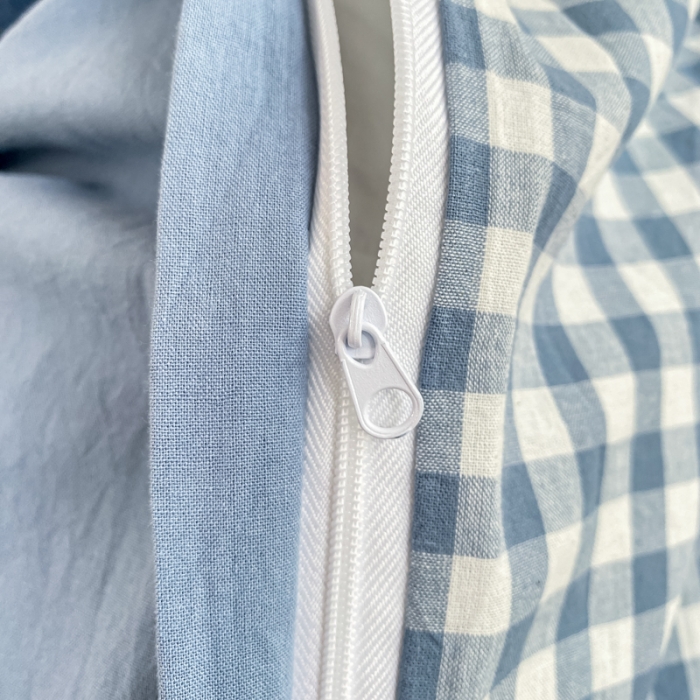 91家纺网 家纺一手货源 找家纺 吉象 2025新款色织学生水洗棉上下铺三件套 蓝小格