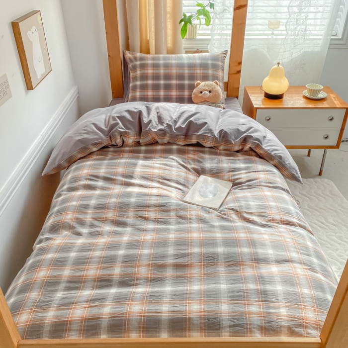 91家纺网 家纺一手货源 找家纺 吉象 2025新款色织学生水洗棉上下铺三件套 乔纳森