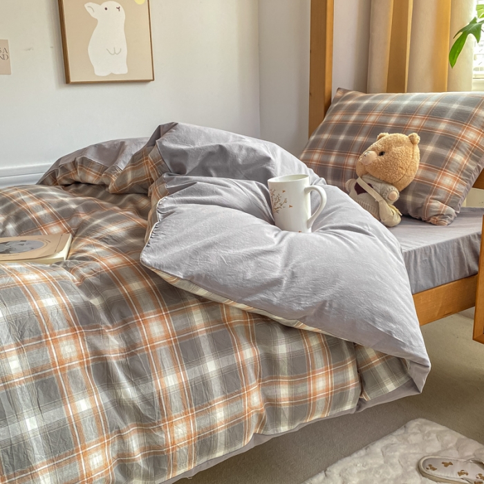 91家纺网 家纺一手货源 找家纺 吉象 2025新款色织学生水洗棉上下铺三件套 乔纳森