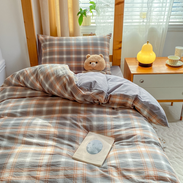 91家纺网 家纺一手货源 找家纺 吉象 2025新款色织学生水洗棉上下铺三件套 乔纳森