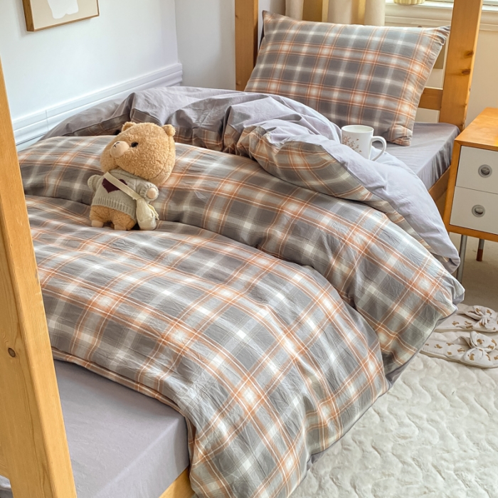 91家纺网 家纺一手货源 找家纺 吉象 2025新款色织学生水洗棉上下铺三件套 乔纳森