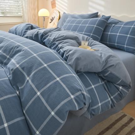 91家纺网 家纺一手货源 找家纺 （总）吉象 2023新款全棉色织水洗棉四件套