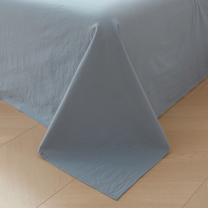 91家纺网 家纺一手货源 找家纺 吉象 2023新款全棉色织水洗棉四件套 蓝小格