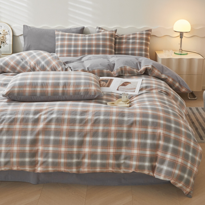 91家纺网 家纺一手货源 找家纺 吉象 2023新款全棉色织水洗棉四件套 乔纳森