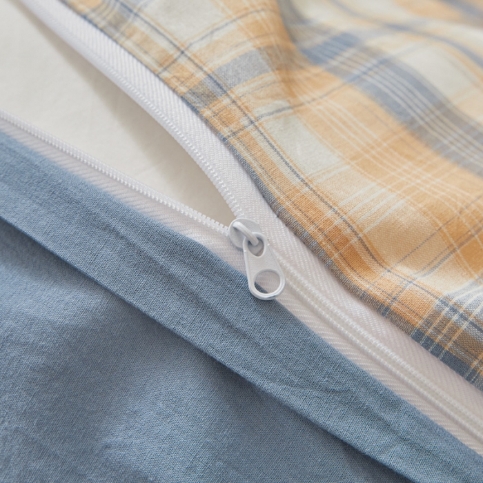 91家纺网 家纺一手货源 找家纺 吉象 2023新款全棉色织水洗棉四件套 云端