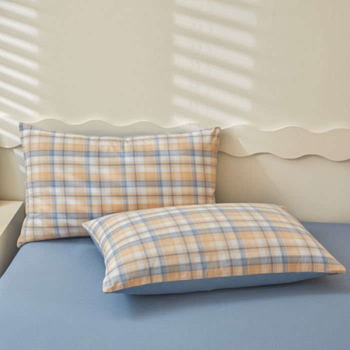 91家纺网 家纺一手货源 找家纺 吉象 2023新款全棉色织水洗棉四件套 云端