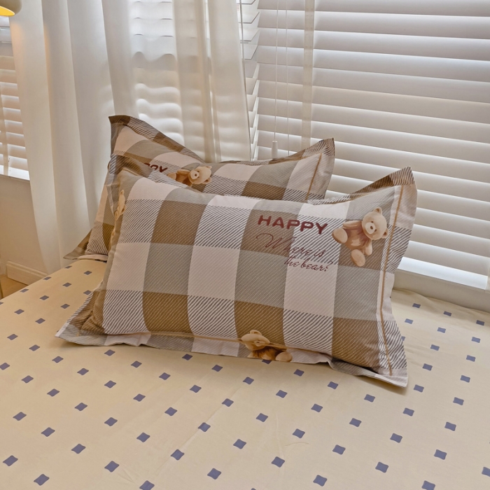 91家纺网 家纺一手货源 找家纺 乐童 2024网红直播爆款吊边＋一字绣工艺款四件套（十） 可爱小熊咖