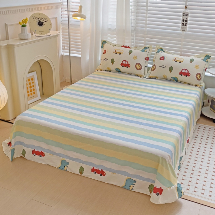 91家纺网 家纺一手货源 找家纺 乐童 2024网红直播爆款吊边＋一字绣工艺款四件套（十） 恐龙萌游记