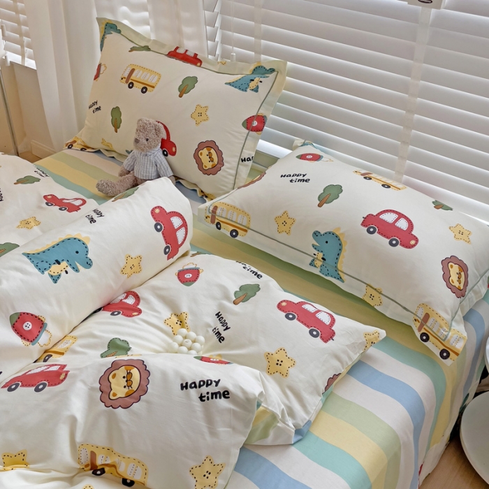 91家纺网 家纺一手货源 找家纺 乐童 2024网红直播爆款吊边＋一字绣工艺款四件套（十） 恐龙萌游记