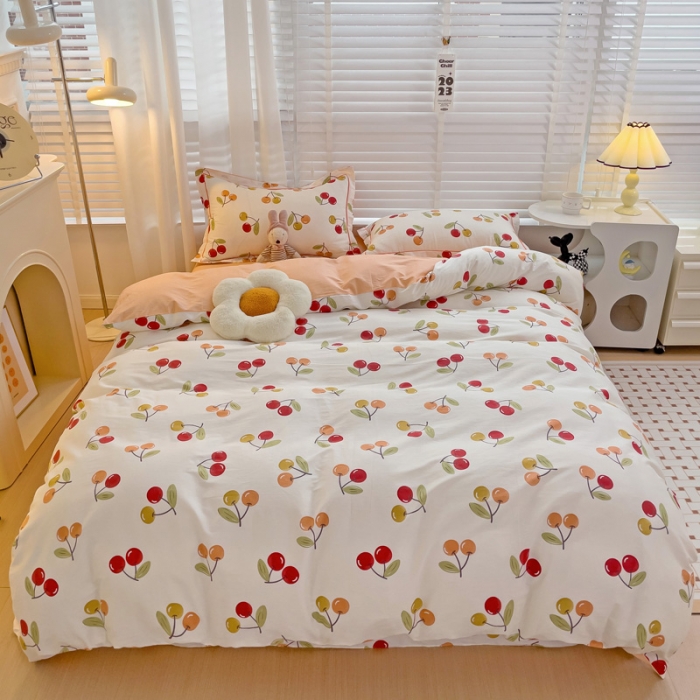 91家纺网 家纺一手货源 找家纺 乐童 2024网红直播爆款吊边＋一字绣工艺款四件套（十） 盛夏果实