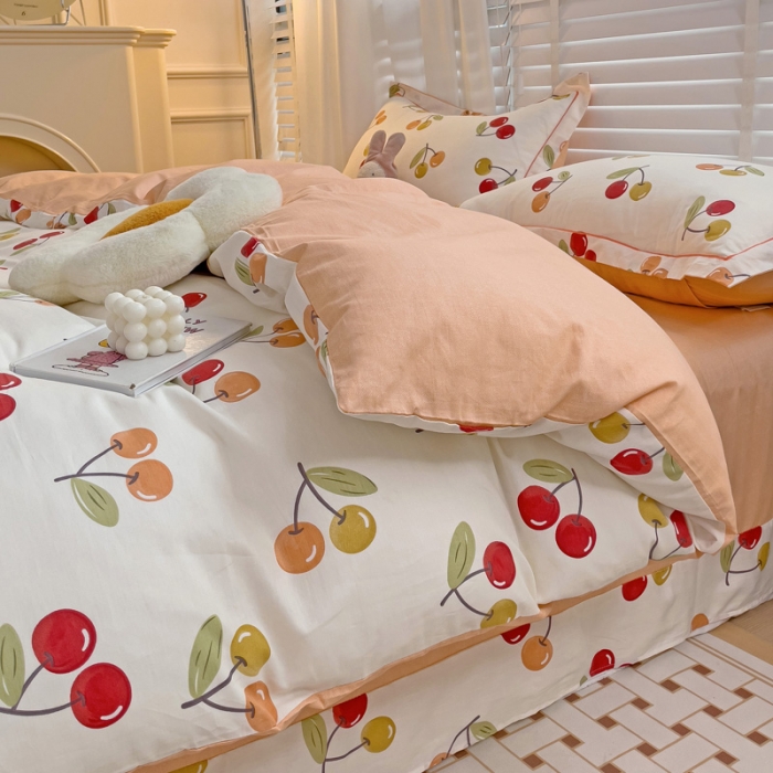 91家纺网 家纺一手货源 找家纺 乐童 2024网红直播爆款吊边＋一字绣工艺款四件套（十） 盛夏果实