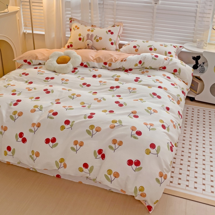 91家纺网 家纺一手货源 找家纺 乐童 2024网红直播爆款吊边＋一字绣工艺款四件套（十） 盛夏果实