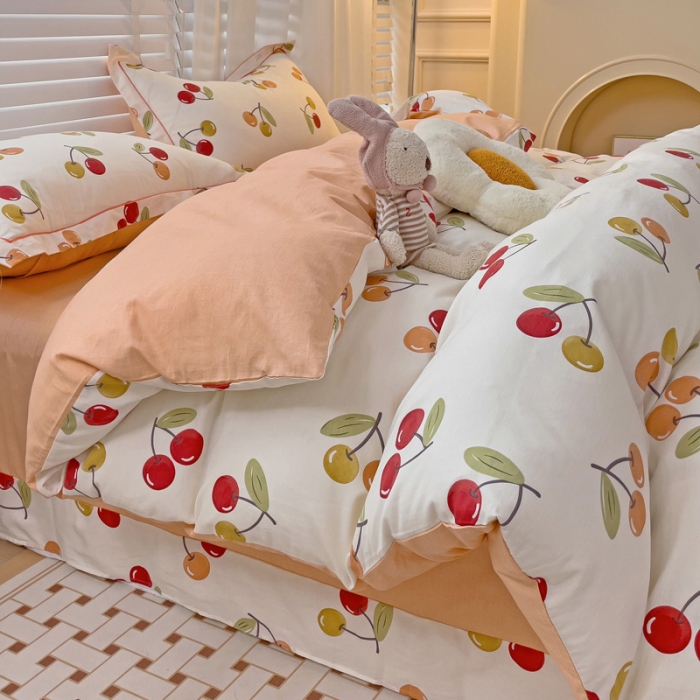 91家纺网 家纺一手货源 找家纺 乐童 2024网红直播爆款吊边＋一字绣工艺款四件套（十） 盛夏果实