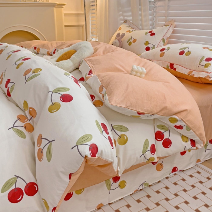 91家纺网 家纺一手货源 找家纺 乐童 2024网红直播爆款吊边＋一字绣工艺款四件套（十） 盛夏果实