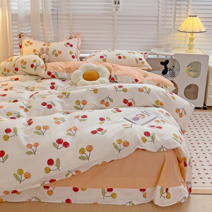 91家纺网 家纺一手货源 找家纺 乐童 2024网红直播爆款吊边＋一字绣工艺款四件套（十） 盛夏果实