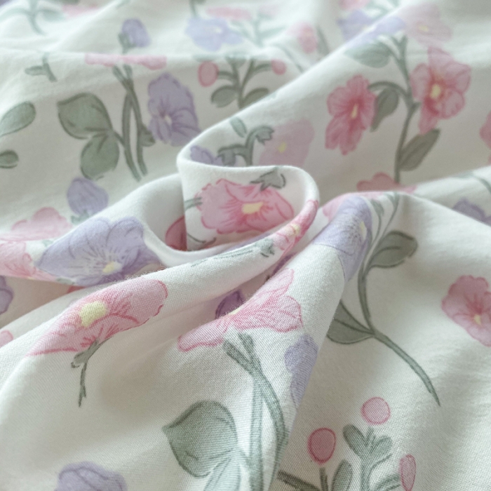 91家纺网 家纺一手货源 找家纺 赫然 2026新款水洗双层纱单品被套 花开富贵