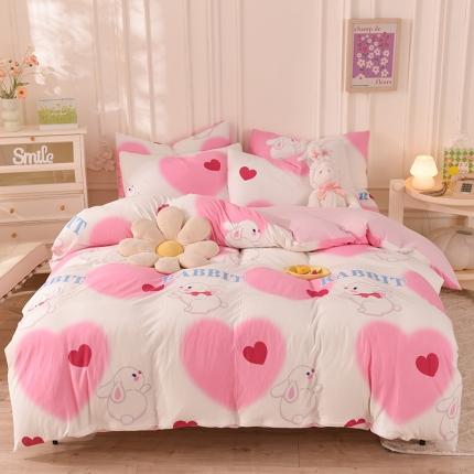 91家纺网 家纺一手货源 找家纺 （总）甜之梦 2025新款针织棉印花四件套（定制任何尺寸）