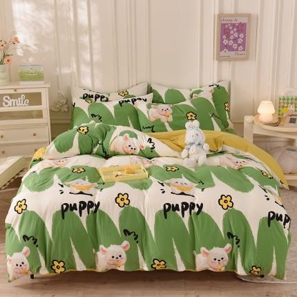 91家纺网 家纺一手货源 找家纺 （总）甜之梦 2025新款针织棉印花四件套（定制任何尺寸）