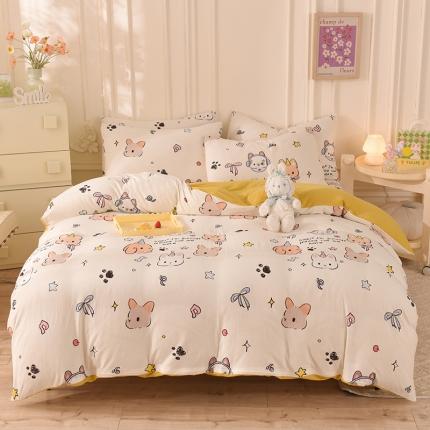 91家纺网 家纺一手货源 找家纺 （总）甜之梦 2025新款针织棉印花四件套（定制任何尺寸）