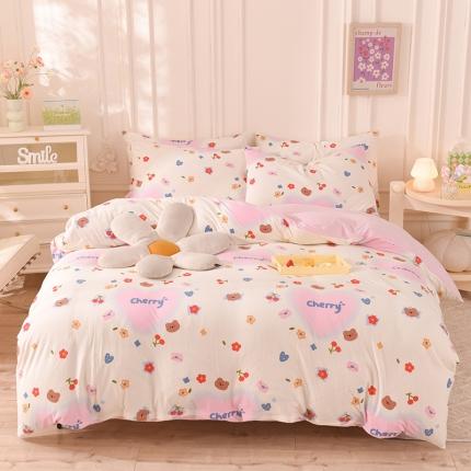 91家纺网 家纺一手货源 找家纺 （总）甜之梦 2025新款针织棉印花四件套（定制任何尺寸）