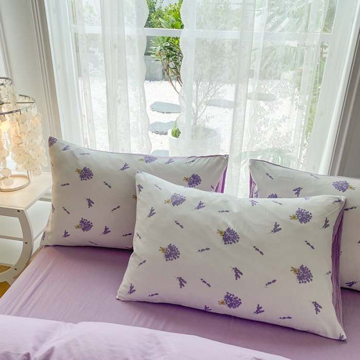 91家纺网 家纺一手货源 找家纺 赫然 2026新款水洗双层纱四件套 紫色风情