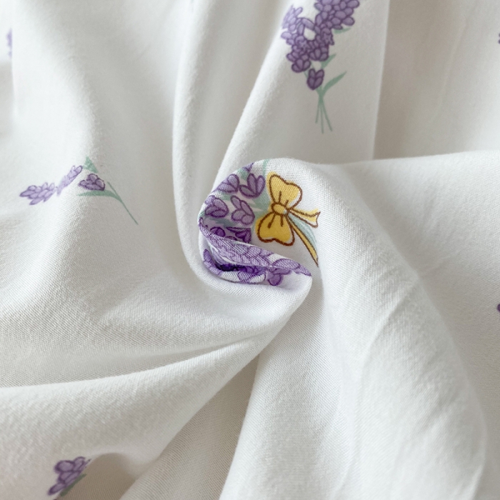 91家纺网 家纺一手货源 找家纺 赫然 2026新款水洗双层纱四件套 紫色风情