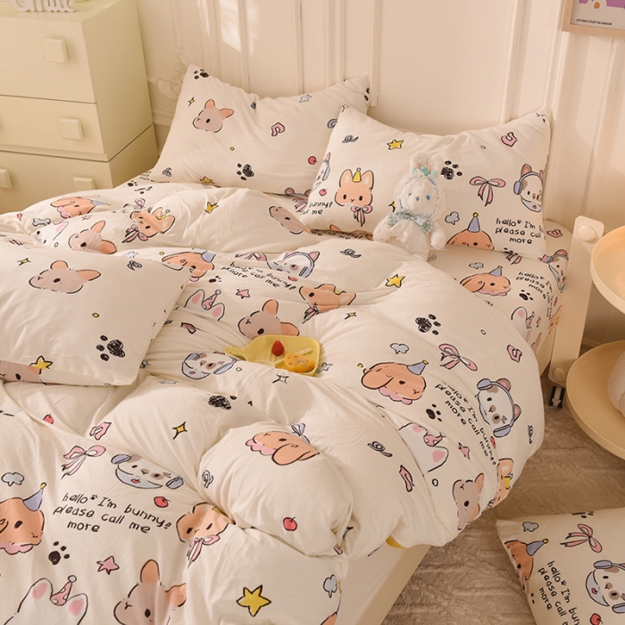 91家纺网 家纺一手货源 找家纺 （总）甜之梦 2025新款针织棉印花四件套（定制任何尺寸）