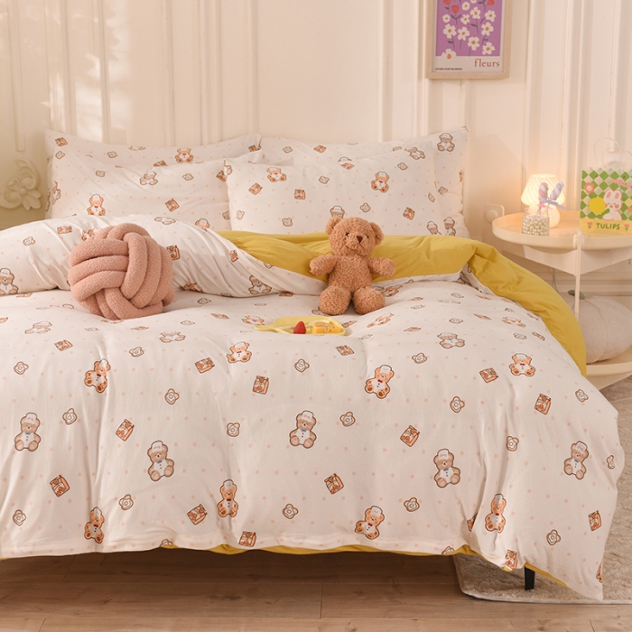 91家纺网 家纺一手货源 找家纺 甜之梦 2025新款针织棉印花四件套 杰瑞的家