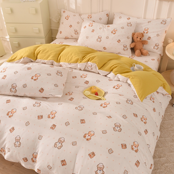 91家纺网 家纺一手货源 找家纺 甜之梦 2025新款针织棉印花四件套 杰瑞的家