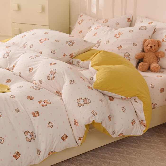 91家纺网 家纺一手货源 找家纺 甜之梦 2025新款针织棉印花四件套 杰瑞的家