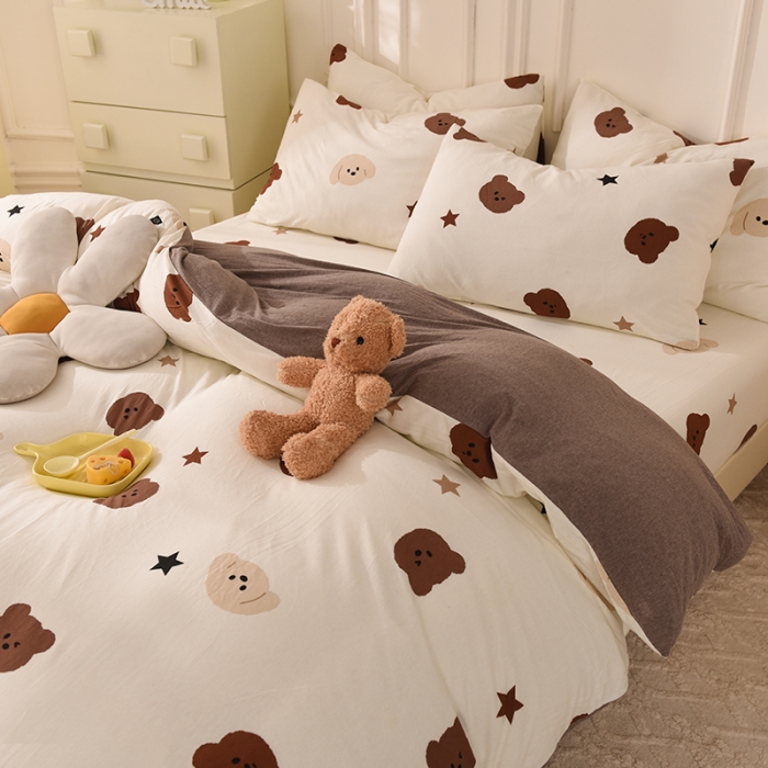 91家纺网 家纺一手货源 找家纺 甜之梦 2025新款针织棉印花四件套 奇思妙想