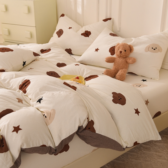 91家纺网 家纺一手货源 找家纺 甜之梦 2025新款针织棉印花四件套 奇思妙想