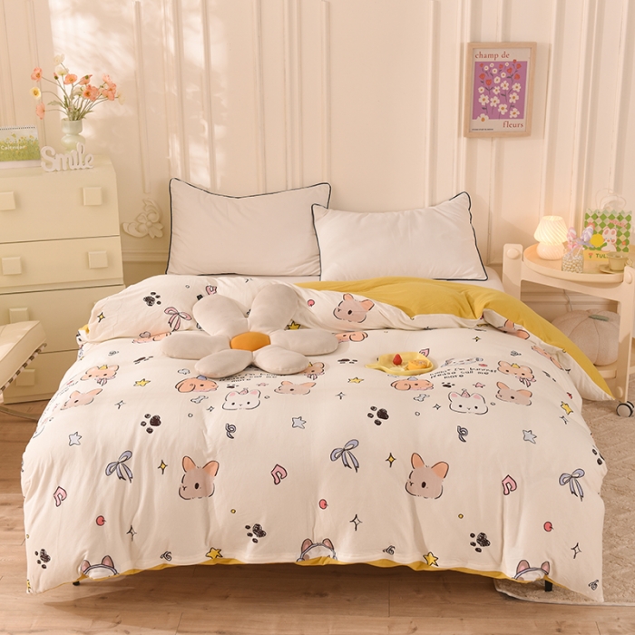 91家纺网 家纺一手货源 找家纺 （总）甜之梦 2025新款针织棉印花单品被套（定制任何尺寸）