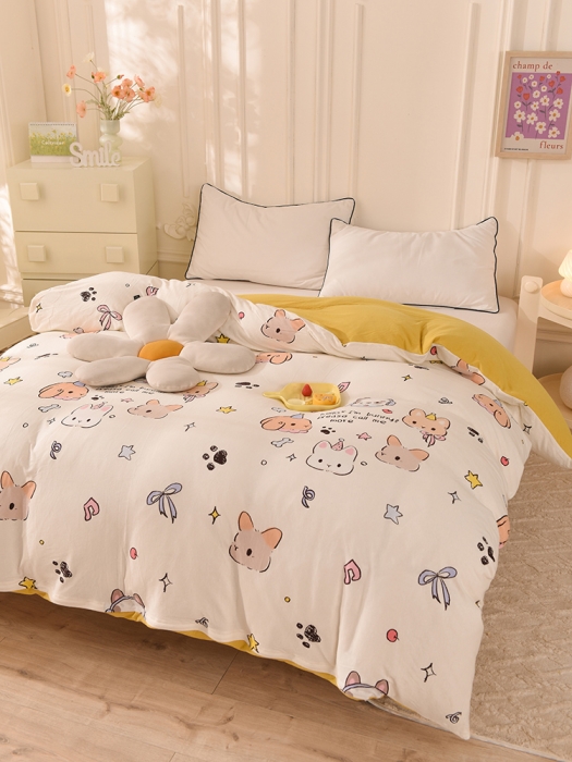 91家纺网 家纺一手货源 找家纺 （总）甜之梦 2025新款针织棉印花单品被套（定制任何尺寸）