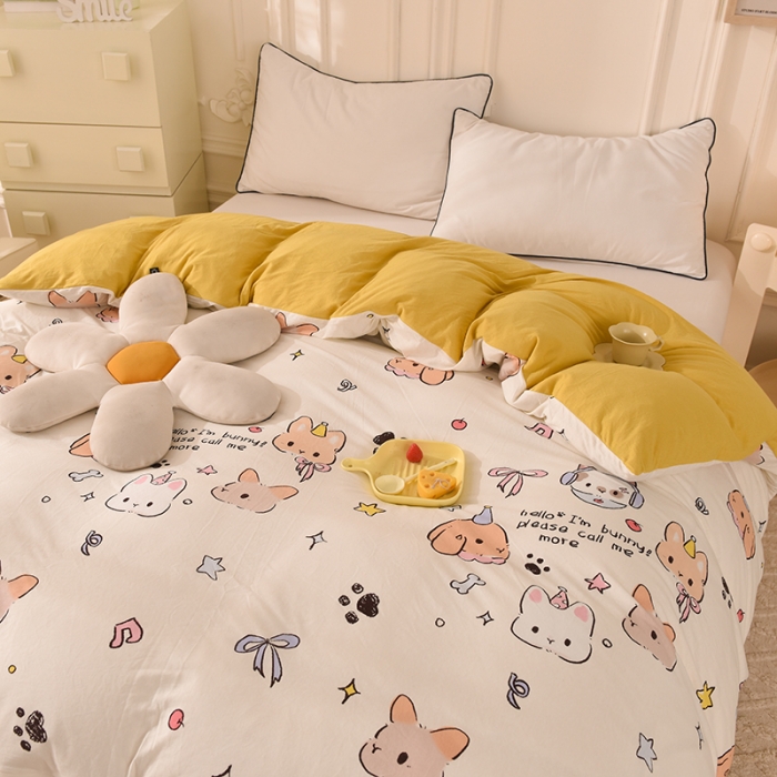 91家纺网 家纺一手货源 找家纺 （总）甜之梦 2025新款针织棉印花单品被套（定制任何尺寸）