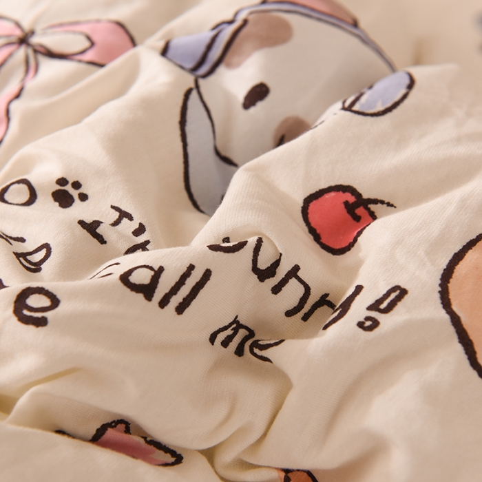 91家纺网 家纺一手货源 找家纺 （总）甜之梦 2025新款针织棉印花单品被套（定制任何尺寸）