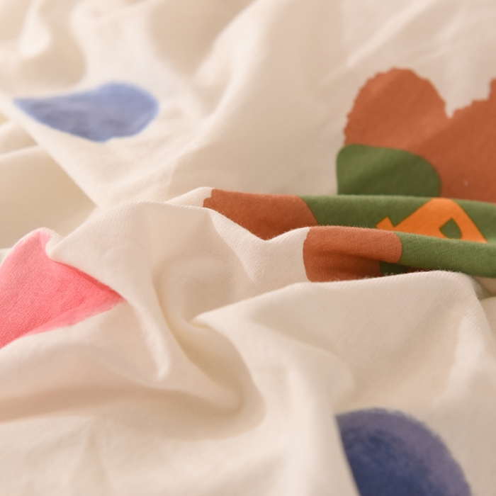 91家纺网 家纺一手货源 找家纺 甜之梦 2025新款针织棉印花单品被套 波点熊