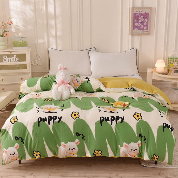 91家纺网 家纺一手货源 找家纺 甜之梦 2025新款针织棉印花单品被套 哈基米