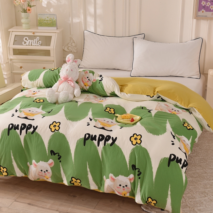 91家纺网 家纺一手货源 找家纺 甜之梦 2025新款针织棉印花单品被套 哈基米