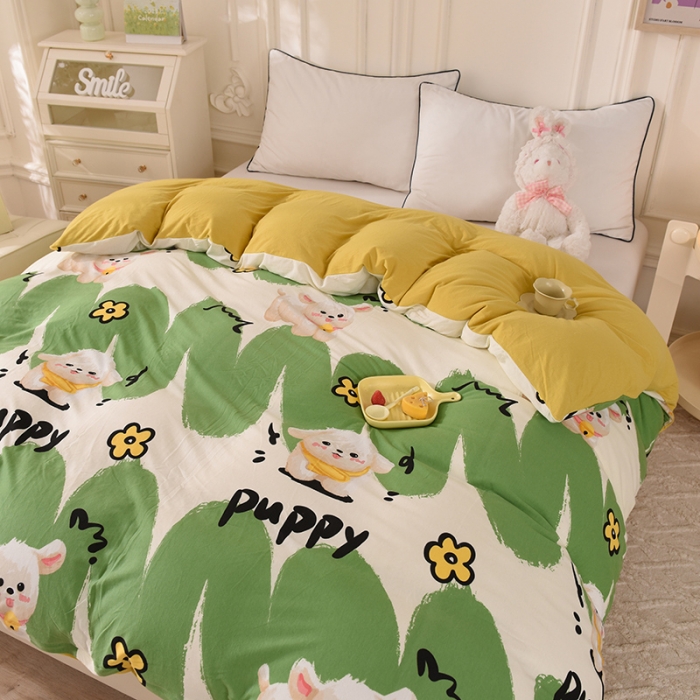 91家纺网 家纺一手货源 找家纺 甜之梦 2025新款针织棉印花单品被套 哈基米