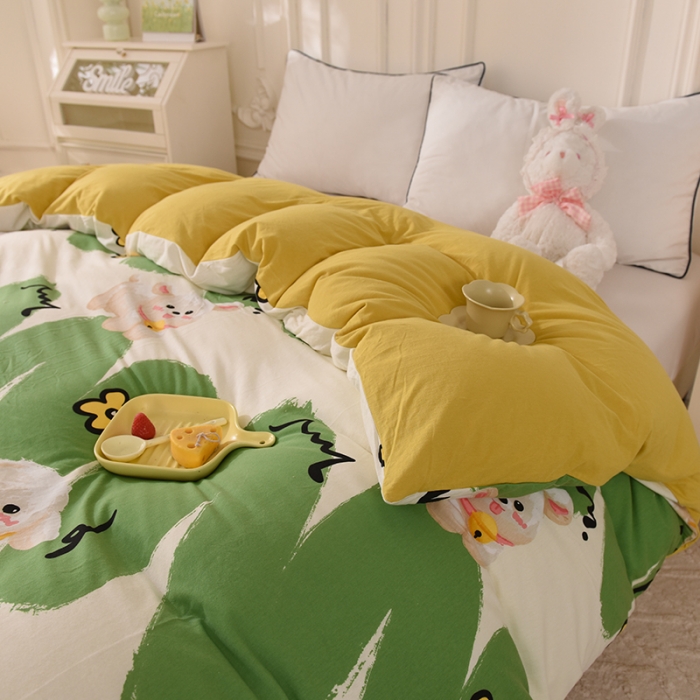 91家纺网 家纺一手货源 找家纺 甜之梦 2025新款针织棉印花单品被套 哈基米