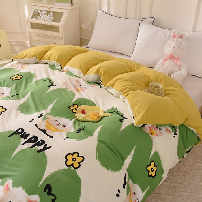 91家纺网 家纺一手货源 找家纺 甜之梦 2025新款针织棉印花单品被套 哈基米