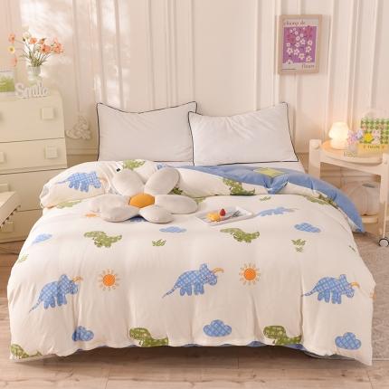 甜之梦 2025新款针织棉印花单品被套 恐龙乐园